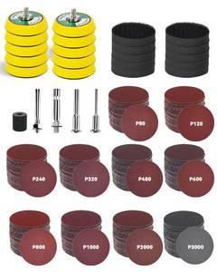 lot 6037 image: 325PCS 2 Inch Hook & Loop Sanding Discs Kit for Drill Dremel Grinder Rotary Tools - Includes 10 Quick Change Backing Plates, 80 to 3000 Grit Sandpaper Polishing Pads, Sander Attachment for Metal Wood