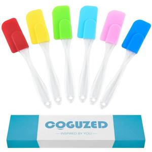 lot 6041 image: CoguZed 6 Piece Mini Silicone Spatula Set, Small Rubber Spatulas Handle, Heat Resistant, Non-Stick for Baking, Cooking, Mixing, Perfect Small Spatulas for Kitchen Use