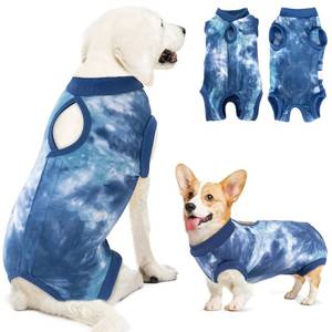 lot 6386 image: Lukovee Recovery Suit for Dogs, Onesie Surgery Recovery Suit for Female Male Dogs, Abdominal Wounds Cone E-Collar Alternative Prevent Licking Spay Recovery Suit (TBL,L)