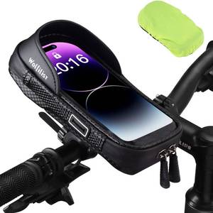 lot 6398 image: WOLFILIST Bike Phone Holder EVA Waterproof Bike Front Frame Bag Top Tube Bike Bag Bicycle Phone Mount Cycling Pouch with Rain Cover Bike Accessories Gifts for Cyclists Men