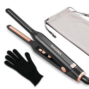 lot 6421 image: SAOSA Pencil Flat Iron, 310 Small Flat Irons for Short Hair, Pixie Cut and Bangs, Mini Hair Straightener for Edges, Tiny Hair Straightener Dual Voltage with Adjustable Temperature, Auto Shut Off