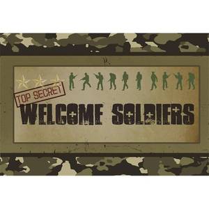 lot 6430 image: Baocicco Army Soldier Backdrop 7x5ft Welcome Soldiers Photography Background Three Stars Top Secret Camouflage Backdrop Children Birthday Party Decor Background Photo Studio Props