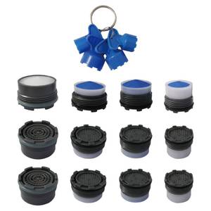 lot 6433 image: iFealClear 12 Pieces Faucet Sink Aerators with 4 Pieces Removal Wrench Tool, Water Saving Flow Restrictor Set Replacement Part, for Bathroom or Kitchen Sink, Male Threads 16.5 18.5 21.5 24