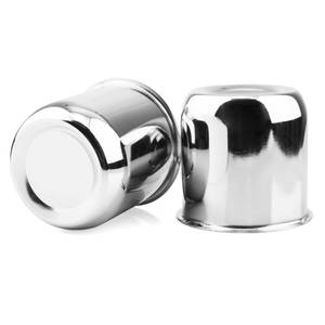 lot 6434 image: Rheedal 2Pcs 2.91inch Trailer Wheel Center Caps Push Thru 2.91 Bore 2.95 Tall for Wheel Rim, Chrome Silver Wheel Cover