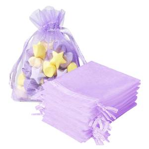 lot 6454 image: A100 Pcs Organza Gift Bags Purple Small Jewelry Pouches Wedding Jewelry Bag 2x3 Inch Favour bags Lavender Bag for Wedding Birthday Party Christmas Candy Mesh Bags