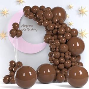 lot 6465 image: Dark Brown Balloons, 140pcs 18 12 10 5 Inch Different Sizes Pack Party Latex Balloons for BOHO Birthday Halloween Holiday Balloon Garland as Party Decorations