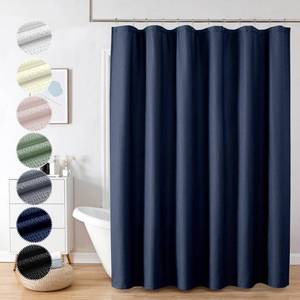 lot 6481 image: OVZME Berry Navy Blue Fabric Shower Curtain for Bathroom - 72x72, Blue Hotel Spa Polyester Cloth Bath Curtain with 12 Holes, Luxury Shower Curtain, Machine Washable Water Resistance, Navy Blue