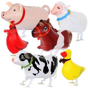 lot 6486 image: Walking Farm Animals Balloons Walking Animals Balloons For Kids Birthday Party BBQ Party Farm Theme Party Decorations Pack of 6