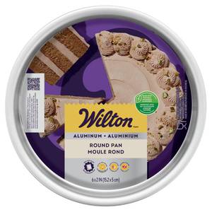 lot 6490 image: Wilton Aluminum Round Cake Pan, Classic Bakeware for Small Cakes, Durable, Even Heating, Rust-Resistant, Professional Quality, 6 in., Packaging May Vary