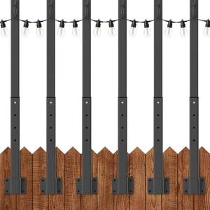 lot 9160 image: talkhigh 6 Pack 2.8FT String Light Poles,Light Poles for Outside String Lights,Outdoor Light Poles Metal Pole Stand for Patio,Backyard,Deck