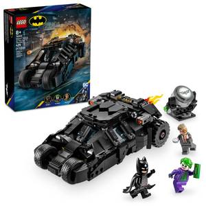 lot 9162 image: LEGO DC Batman Tumbler vs. Two-Face & The Joker Toy Building Set - Superhero Batmobile Toy from The Dark Knight for Kids, Boys and Girls, Ages 8 - Gift Idea for Birthday and Batman Fans - 76303