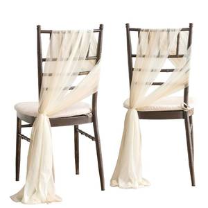 lot 9166 image: Lings moment Wedding Chiffon Chair Sashes Cover Aisle Decorations Draping Fabric Wrinkle-Free with Tie 16 Pcs Boho White Beige for Party Ceremony Reception Floral Arrangement Banquet Outdoor Decor
