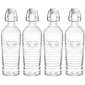 lot 9174 image: Nicunom 4 Pack Flip Top Glass Bottle, 40 Oz.  1.2 Liter Clear Glass Pitcher Airtight Seal Swing Top Brewing Bottle for Beverages, Oils, Kombucha, Beer, Kiefer, Water, Soda
