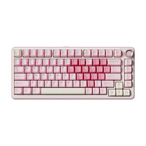 lot 9183 image: YUNZII B75 PRO Wireless Mechanical Keyboard,75% Layout with Knob,Hot Swap Gasket Custom Structure,Creamy Pre-lubed Switches,RGB Backlit,BluetoothType-C2.4G for WinMac(Milk Switch,Pink)
