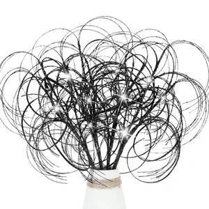 lot 12103 image: SPWOLFRT 4Pcs Artificial Christmas Glitter Stems Curly Twigs Ting Ting Branch Xmas Tree Picks and Sprays for Christmas Tree Top Flower Arrangements Vase Filler Home Party Decorations (Black)
