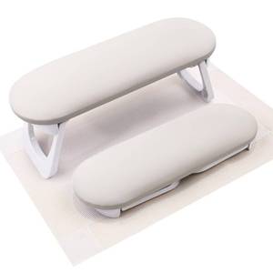 lot 12113 image: Subay Nail Arm Rest, Foldable PU Leather Nail Hand Rest for Acrylic Nails Cushion Hand Holder, Nail Hand Pillow Nail Art Accessories Tool for Nails Tech Manicure Pedicure Salon Home Use - Light Gray