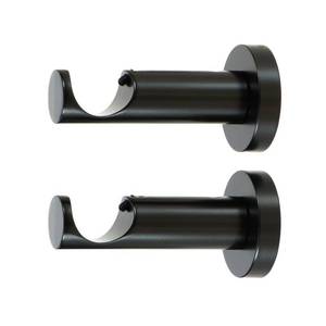 lot 12122 image: Ivilon Ceiling or Wall Mount Curtain Rod Brackets Holders for Curtain Rods of 78 and 1 Inch Diameter. Set of 2. Color Black
