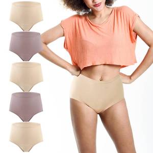 lot 12127 image: BATTEWA Incontinence Underwear for Women Washable, Leak Proof Underwear High Waist Cotton,Bladder Leakage 50ML (Beige-Blush, 3X-Large, 5 Pack)