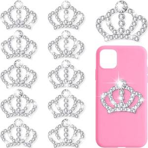 lot 12157 image: Syhood Crystal Rhinestone Crown Embellishments Rhinestone Embellishments Flatback Crystal Accessory for DIY Crafts Jewelry Making Phone Back Shell Wedding Decoration and Present Decoration(12 Pieces)