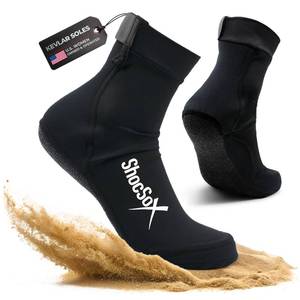 lot 12170 image: ShocSox Beach Volleyball & Sand Soccer Socks No-Holes Guaranteed Soles for Maximum Protection(US, Alpha, Large, Regular, Regular, Old Black)