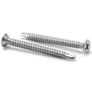 lot 12174 image: #10 x 2 Sheet Metal Screws 100Pcs 410 Stainless Steel Flat Head Tek Screws Fast Self Tapping Screws by SG TZH