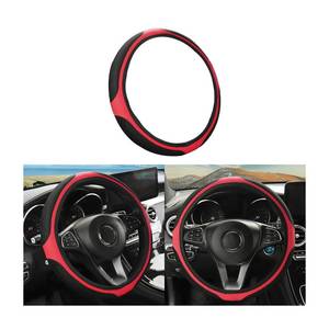 lot 16268 image: LoyaForba Car Steering Wheel Cover, Universal 14.5-15 Inch, Soft Anti-Slip Neoprene Protector for Steering Wheel, Breathable Odorless and Elastic Stretch, Car Accessory for SUV, Van, Truck (Red)