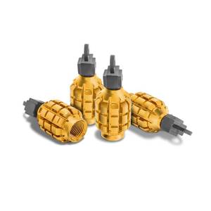 lot 16273 image: 4 PCS Car Tire Valve Stem CapCover, Airtight Anti-Rust Valve Stem Caps Universal for Most Cars, Vehicles, Bicycles, Motorcycles and More, Cool Car Accessories for Men Women (Gold)