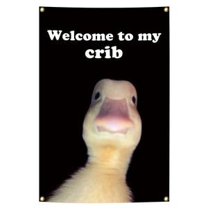 lot 16278 image: GeRRiT Welcome to My Crib Flag Double Sided Printed 2x3 Feet Drake Flags Room Decor Flags for Bedroom Funnny Durable Banner College Dorm Rooms Family Room 100% Polyester, Black