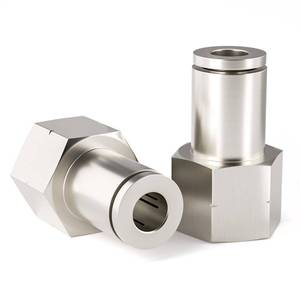 lot 16282 image: TAILONZ PNEUMATIC Copper Nickel Plating Female Straight 14 Inch Tube OD x 38 Inch NPT Thread Push to Connect Fittings PCF-14-N3(Pack of 2)
