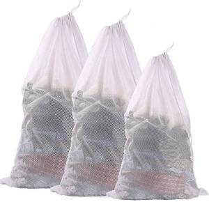 lot 16287 image: Prezon Durable Honeycomb Laundry Bag Sturdy Mesh Bags 2 Extra Large and 1 Large with Drawstring Closure for College, Dorm and Apartment Dwellers - 3 Set(2XXL1XL)