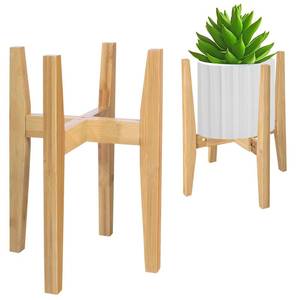 lot 19260 image: Rnined Plant Stand Indoor, Bamboo Plant Shelf, Adjustable Corner Plants Flower Holders Single Floor Plant Stand, Fits 8 to 12 Inches Pots,(Pot & Plant Not Included)(Nature)