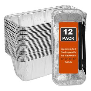 lot 19268 image: Whaleme Grease Cup Liners for Blackstone Griddle 5017 - Blackstone Griddle Accessories, Disposable Grill Grease Tray, Aluminum Foil Drip Pan Grease Catcher Cup Liner for 17, 22, 28, 36 Inch, 12 Pack