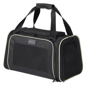 lot 19275 image: PETSFIT Pet Carrier Airline Approved with Extendable Mat, Dog Carriers for Small Dogs, TSA Approved Pet Carrier, Puppy Carrier for Small and Medium Cats Under 12 Lbs, Black
