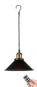 lot 19289 image: 1 Pack Portable Hanging Light Fixture Battery Operated,Rechargeable Pendant Light with Remote,Wireless Hanging Lamp Battery Powered Chandelier Lantern Black for Indoor Outdoor Garden Porch Patio