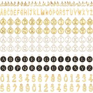 lot 20205 image: SANNIX 156Pcs Letter Charms for Jewelry Making, A-Z Capital Alphabet Charms Initial Letter Charm Number Charm with 200Pcs Jump Rings for Bracelets Earrings Necklace, KC Gold