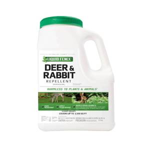 lot 20212 image: Liquid Fence Deer & Rabbit Repellent Granular, White, 5LB