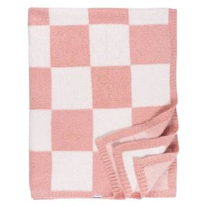 lot 20217 image: Gerber Unisex Baby Cozy Soft Silky Mink Checkerboard Grid Blanket, Pink Check, One Size