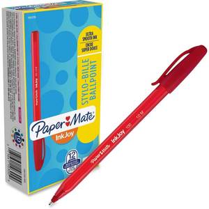 lot 20226 image: Paper Mate InkJoy 100ST Ballpoint Pens, Medium Point, Red, Box of 12 (1951255)