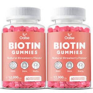 lot 2450 image: Oalse Biotin Gummies 12,000mcg - Strawberry Flavor
