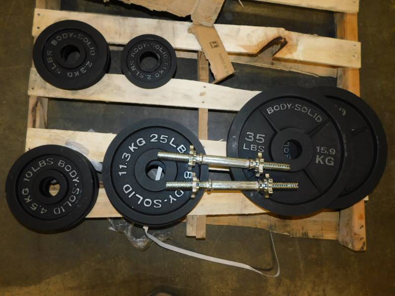 lot 1813 image: Lot of Body Solid Free Weights Appears New