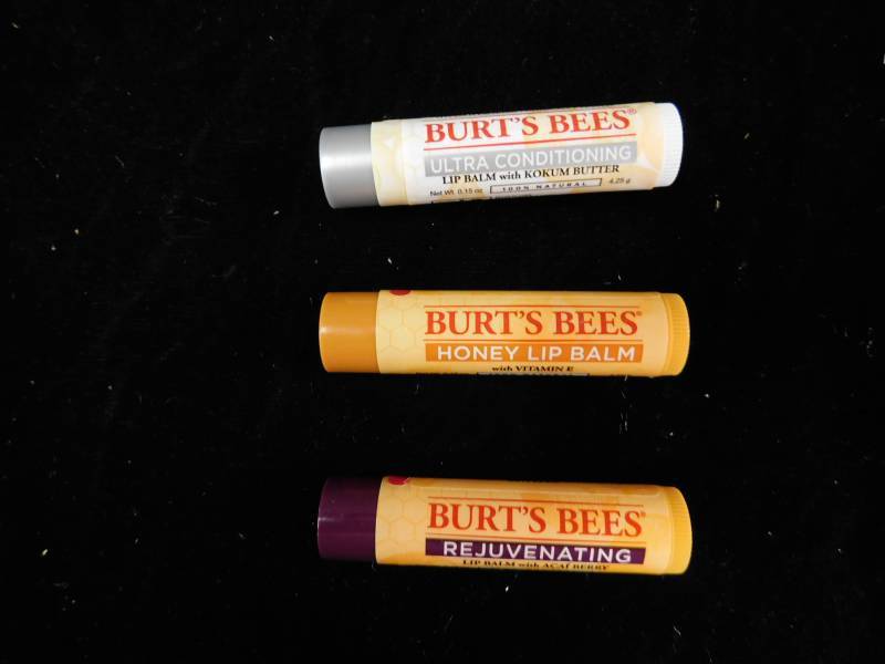 lot 2015 image: Large Lot of Burts Bees Lip Balm