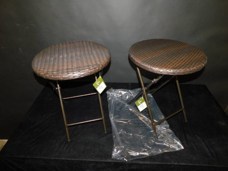 lot 1866 image: 2 Destination Summer Folding Accent Tables
