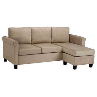 lot 1818 image: Dorel Home Furnishings Sectional Taupe Microfiber