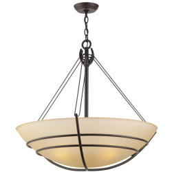 lot 1900 image: Forecast Lighting Kellars Forge 3light Pendant in Deep Bronze
