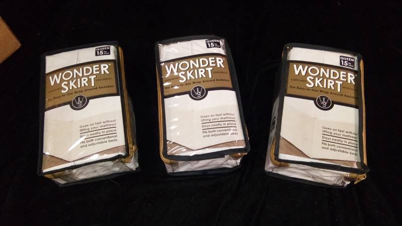 lot 2035 image: Wrap-around Wonderskirt Queen Bed Skirt In Ivory Free Shipping