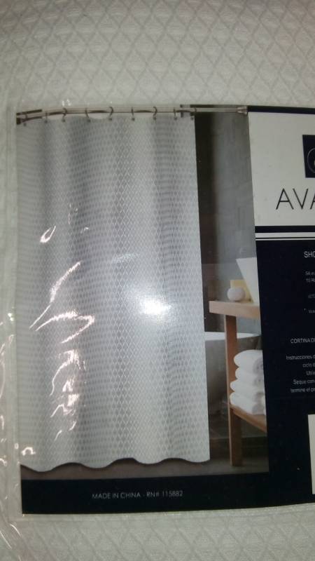 lot 2036 image: Avalon 54-inch X 78-inch Shower Curtain In White