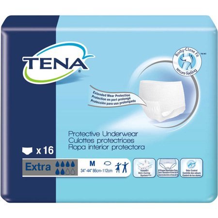 lot 2143 image: Case of TENA Incontinence Underwear, Protective Extra Absorbency, Mediumistic, 16 Count