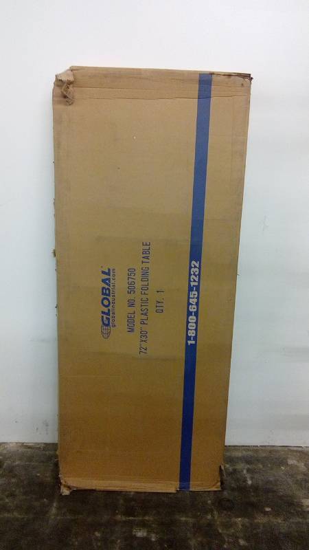 lot 1928 image: 6 Plastic Folding Table - White