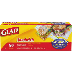 lot 2180 image: Glad Sandwich Zipper Bags, 50 Count (Pack of 12)