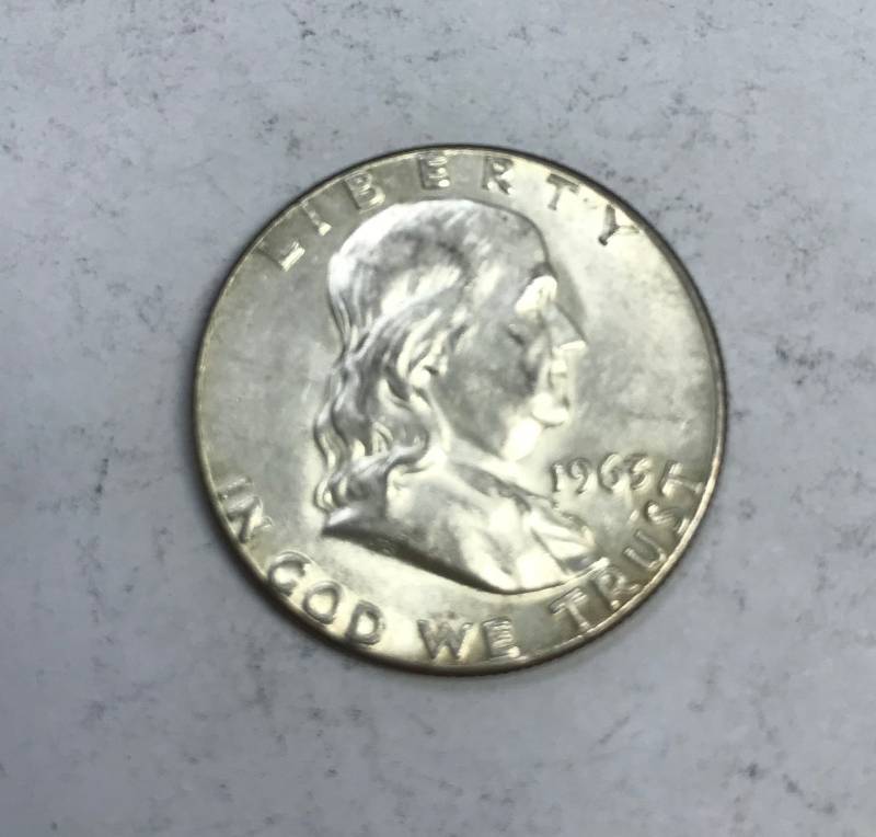 lot 2343 image: 1963 Ben Franklin Silver Half Dollar